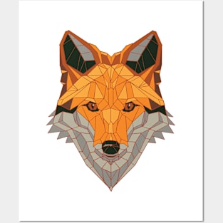 Geometrical Fox Posters and Art